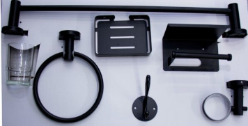 7 Piece Bathroom Accessory Set â€“ N053B Black