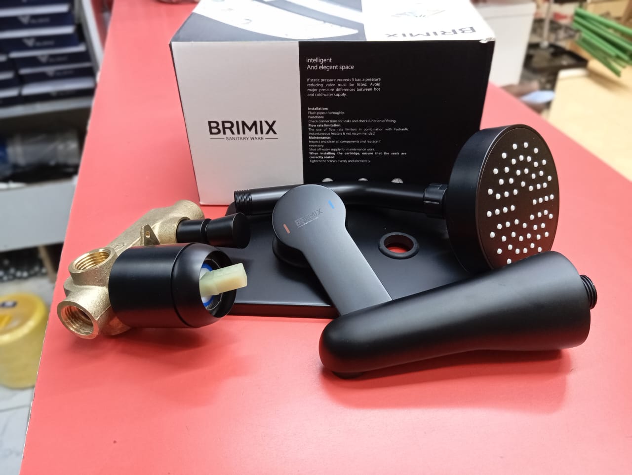 Four way concealed shower mixer black